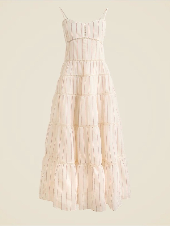 J. Crew Dresses & Skirts - J. Crew Cream Maxi Dress with Pink Stripes
